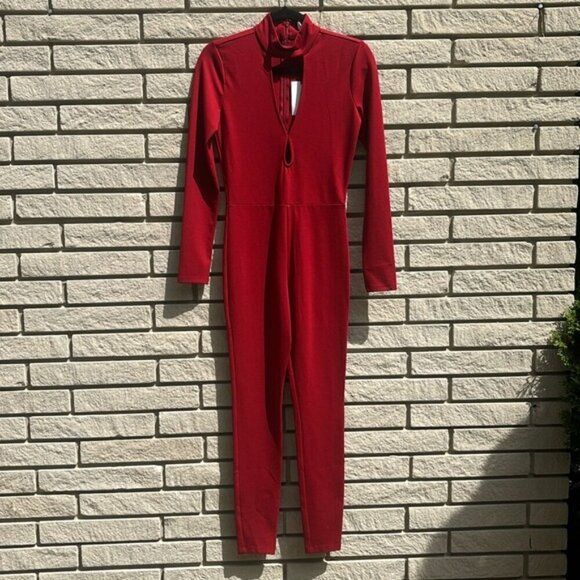 LPA Jumpsuit 48 in Oxblood Red Sz S - Picture 2 of 13
